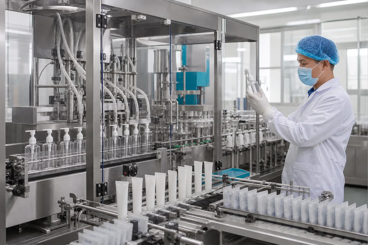 Lubricant filling line used to explain bulk, buyer-filling and finished-goods supply routes
