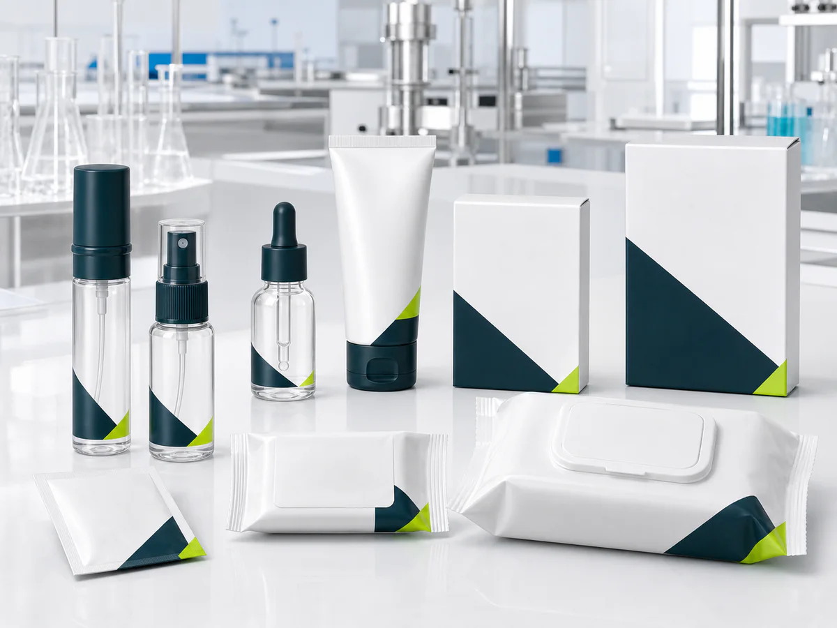 Private-label men’s wellness spray and wipes packaging concepts